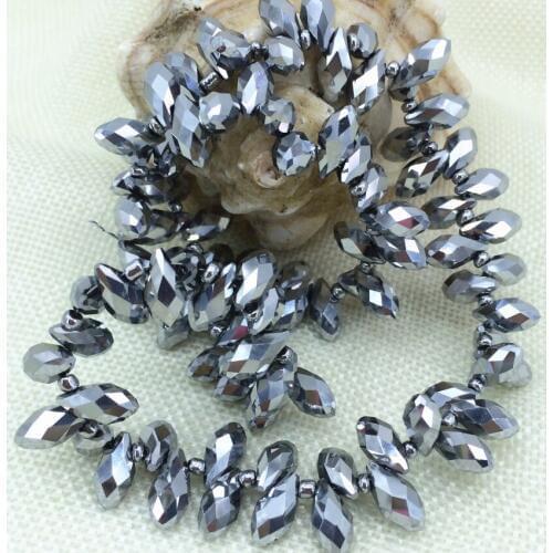 Free shipping 90pcs 6*12mm 4 colors crystal glass teardrop loose spacers beads accessories waterdrop diy jewelry findings B2873