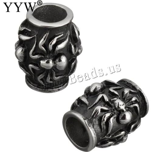 10pcs Stainless Steel Paracord Knife Lanyard Beads Charm Hole 5mm Large Hole For Leather Bracelet Making Metal Diy Accessories