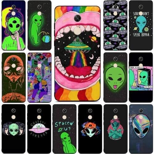 YNDFCNB Aesthetics Cute Cartoon alien space Phone Case for RedMi note 4 5 7 8 9 pro 8T 5A 4X case