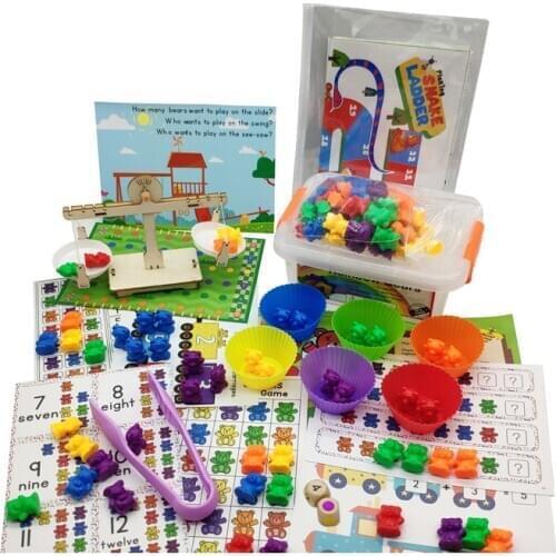 Children Montessori Toy 1 set Boxed Counting Bear Montessori Educational Cognition Rainbow Matching Game Educational Toys Gifts