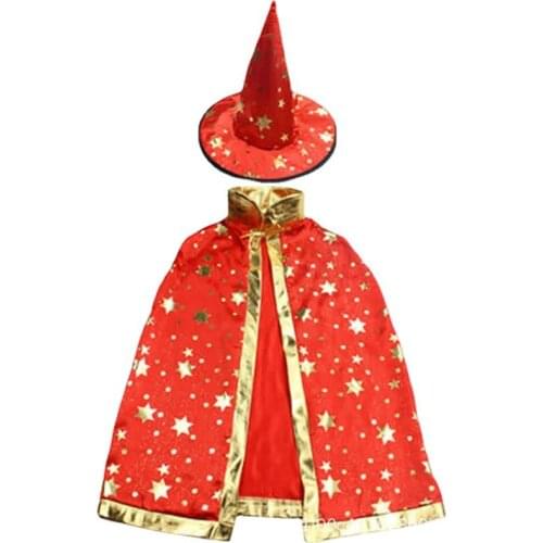 Halloween Ghost Festival Childrens Costume Five-Star Childrens Cape Cloak Witch Dresses Up role-playing hat set