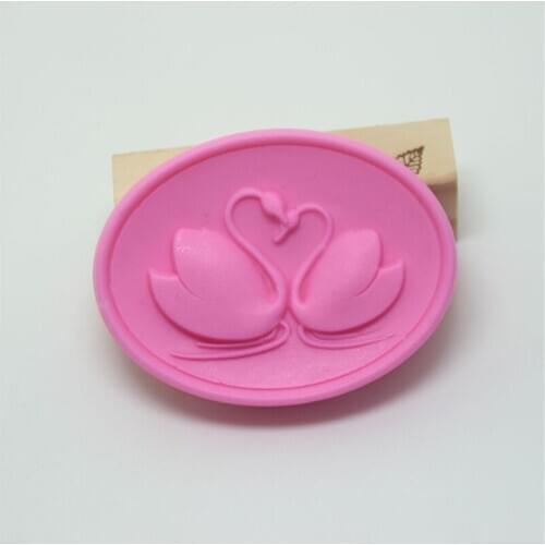 DIY Silicone Soap Mold A Pair of Swans Pattern Silastic Mould Fondant Cake Molds