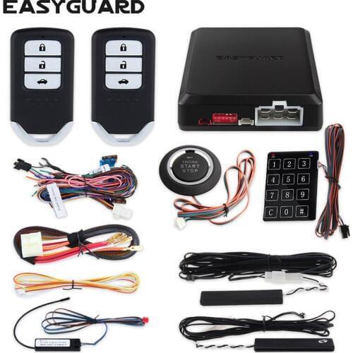 EASYGUARD PKE keyless entry system car alarm kit remote engine start push button start touch password entry alarm