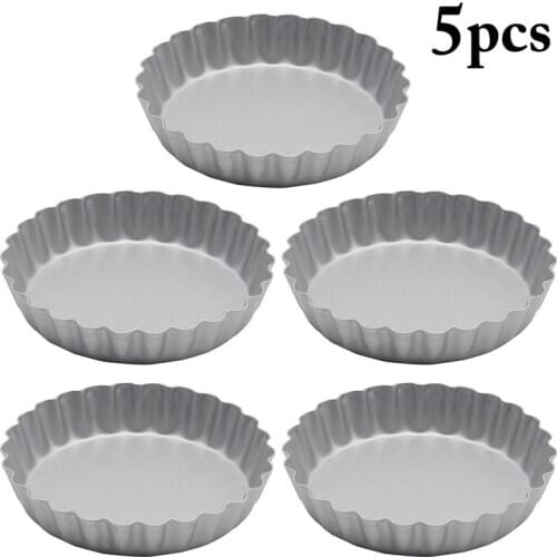 5pcs Carbon Steel Non-stick Pizza Baking Pan Mesh Tray Plate Round Deep Dish Pizza Pan Tray Mould Bakeware Baking Tool