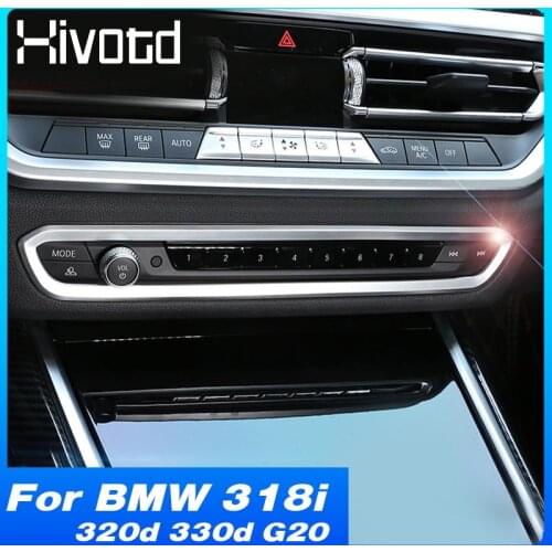 Hivotd Headlights Button Cover Interior Car Central Control Switch Decorative Frame Trim For BMW 318i 320d 330d G20 2020-2021