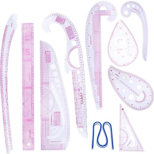 KAOBUY 10pcs/set French Curve Pattern Grading Rulers Drawing Line Measure Clothing Patchwork Design Ruler Set