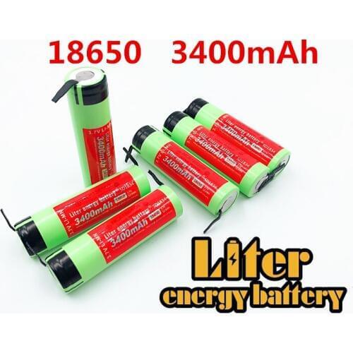 3PCS 100% New Original NCR18650B 3.7 v 3400 mah 18650 Lithium Rechargeable Battery Welding Nickel Sheet batteries
