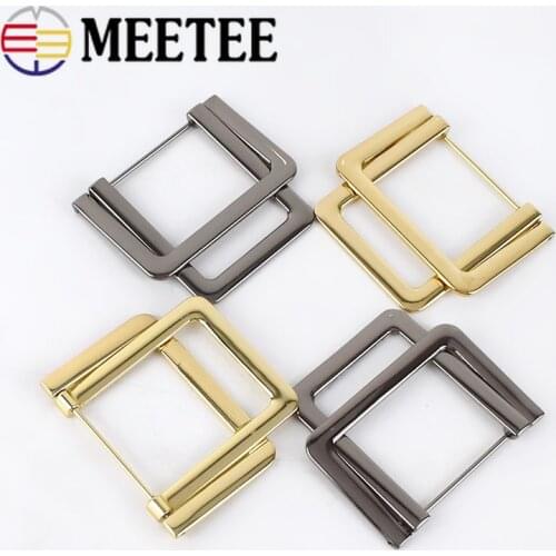 Meetee 2/5pcs ID37mm Metal Rectangle Double D Ring Buckles Belt Hook DIY Shoe Garment Decoration Buckle Hardware Accessory BF470