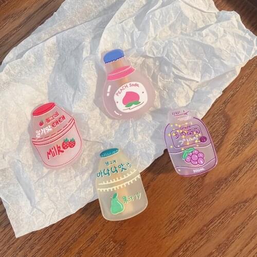 Korea Ins Cute Milk Sweet Hairclip Japanese Girl Side Clip Student Drink Bottle Duckbill Clip Hairpin Headdress Hairpin Jewelry