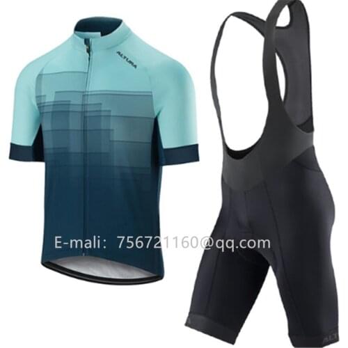 2021 Men summer ne riding MTB bike short-sleeved Lycra cycling jersey ALTURA team ciclismo masculino shirt plus bib shorts suit