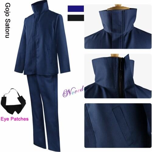 2021 New Anime Jujutsu Kaisen Gojo Satoru Cosplay Costume Wig Shirt Men School Uniform Suit Halloween Party Carnival Outfit