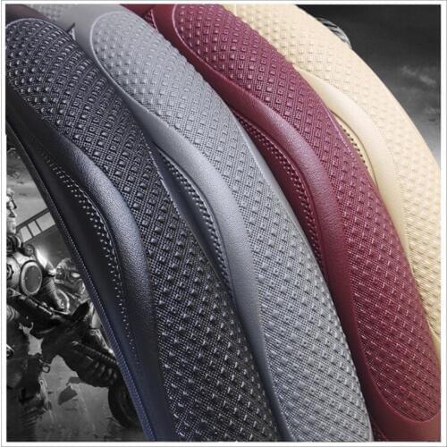 NEW Woven Leather Elastic Without Inner Ring Car Steering Wheel Cover Comfortable Shock Absorptian Installing Easily Car-styling