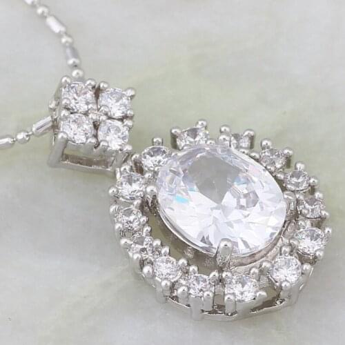 Glam Luxe Mysterious Silver Color Overlay CZ Womens Necklaces & Pendants Fashion Jewelry AJP115