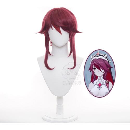 Women Rose Red Wig Cosplay Anime Genshin Impact Rosaria Cosplay Cosplay Wigs Heat Resistant Synthetic Wigs Halloween