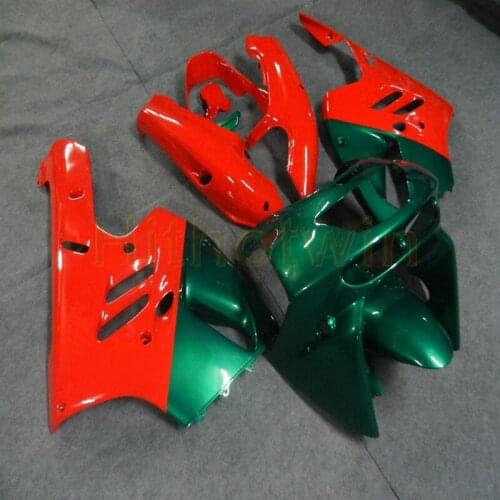 Custom motorcycle cowl for ZX-9R 1994 1995 1996 1997 ZX9R 94-97+Free bolts+red green ABS Fairings