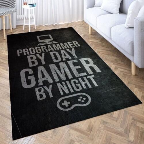 Programmer And Gamer Carpet for Living Room 3D Anime Cartoon Rug Gamer Teen Room Bedside Lounge Rug Kids Children Floor Mats