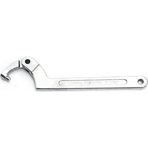 19-75 Adjustable moon-type wrench square or round head hook wrench moon pin spanner for machine,tire repair tool