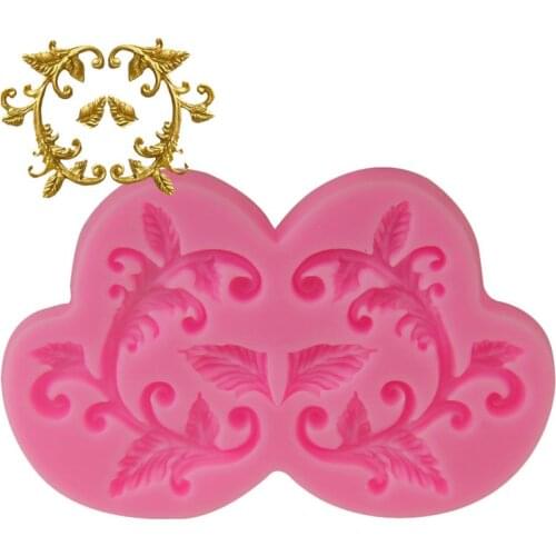 Retro symmetrical rattan grass liquid silicone fondant cake mold cake chocolate decorating mold baking tool