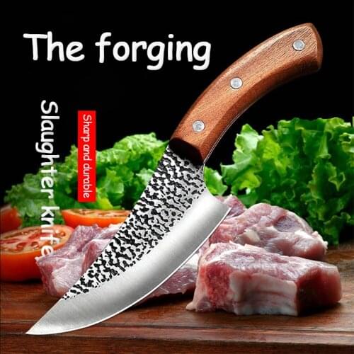High carbon steel hammer grain butcher knife forging butcher pig sheep knife bone cutters cattle meat cutting kitchen knife