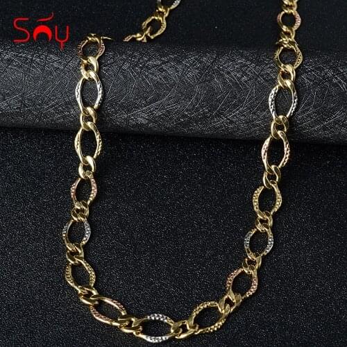 Sunny Jewelry 2021 Fashion Three Color Copper Necklace Chain For Women Man High Quality Classic For Daily Wear Gift Anniversary