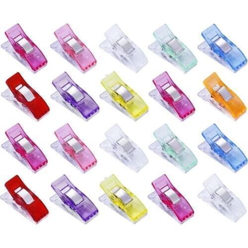 20pcs DIY Patchwork Job Foot Case Multicolor Plastic Clips Hemming Sewing Tools Sewing Accessories Crafts Sewing Clips