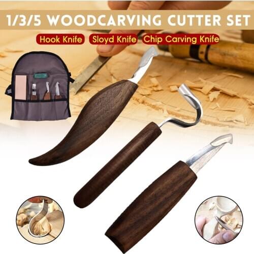 1/3/5 piece wood carving knife flea woodworking knife hand tool set peeling wood carving spoon spoon carving knife