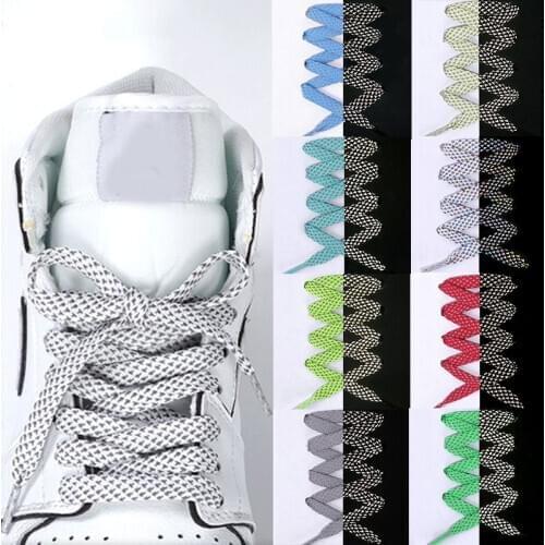 1Pair 120cm Fluorescent Sneaker Shoestrings Sport Shoelaces Reflective Glat Rope Shoes Lace Light Shoelaces