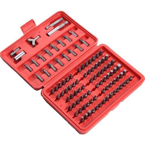 100PCS/Set Security Bits Set Torx Star Tamper Screws Hex Key Auto Tools Slotted Tri Wing Hex Tamper Proof Locksmith Car Repair