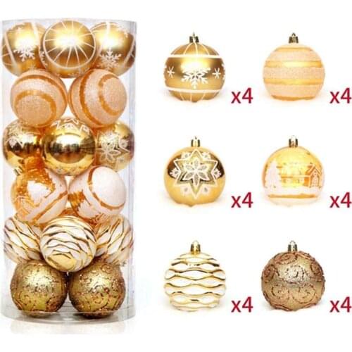 24pcs 6cm Christmas Tree Decorations Balls Ornaments Xmas Tree Hanging Balls Decorations Perfect for Holiday Wedding Christmas