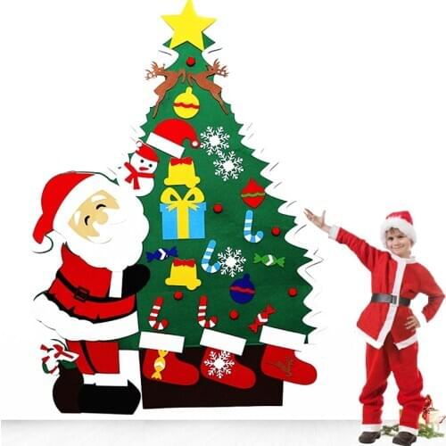 3ft DIY Felt Christmas Tree 38 PCS Ornaments Christmas Decorations For Home Shop Kid Toy New Year 2021 Xmas Gifts Party Supplies