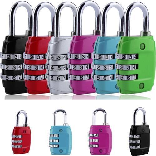 3 Combination Travel Suitcase Luggage Code Lock Padlock random color