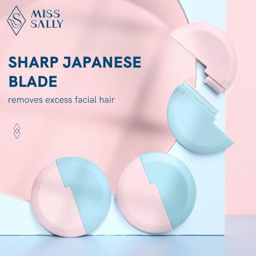 Miss Sally 2Pcs Portable Eyebrow Trimmer Female Face Razor for Eyebrows Stainless Steel Shaver Blade Hair Remover Makeup Tool