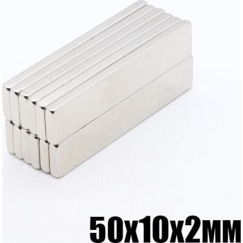 40pcs 50x10x2 mm Block Magnet 50*10*2 mm N35 Strong Square NdFeB Rare Earth magnets Neodymium Magnets 50mm x 10mm x 2mm