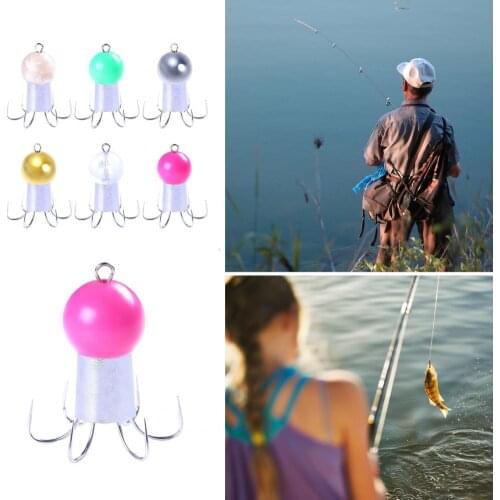 6Pcs 52g Squid Hooks 8 Claw Luminous Metal Boxed Mullet Tackle Fishing Squid Hook Hard Fake Bait Fly Fishing Tackle Accessories