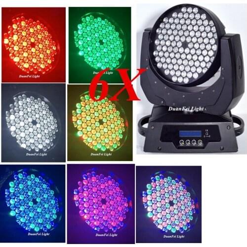 6pcs/lot 108x3w led moving head rgbw dmx lyre wash led moving head light moving rgbw led