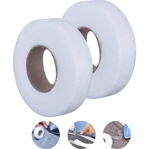 70yards White Double Sided Sewing Adhesive Tape Cloth Apparel Fusible Interlining Fabric Tape Non-woven Patchwork DIY Garment