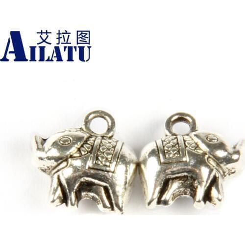 Ailatu 10pcs/lot Cartoon Elephant Pendant made by Zinc Alloy for DIY Necklace Jewelry or Fashion Bracelets