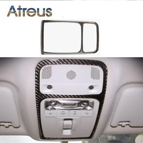 Atreus 1pc Car-styling Carbon Fiber Roof Reading Lamp Panel Trim Stickers For Audi A3 8V 2014-2016 Automobile Accessories