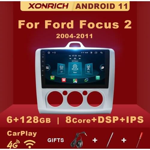 4G RAM Carplay Android10 Car Multimedia Player For Ford Focus 2 3 MK1/Mk2/Mk3 Radio GPS Navigation AI Voice Control DSP RDS Wifi