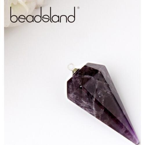 Beadsland Hexagonal Vertebroid Natural Stone Pendant For DIY Necklace Woman Girl Gift 40397