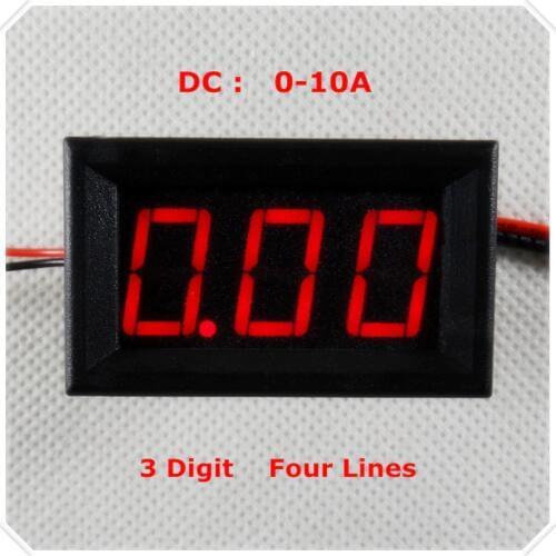 RD 0.56" Digital Ammeter DC 0-10A Four wires AMP 3 digit Current Panel Meter led Display Color [ 4 pieces / lot]