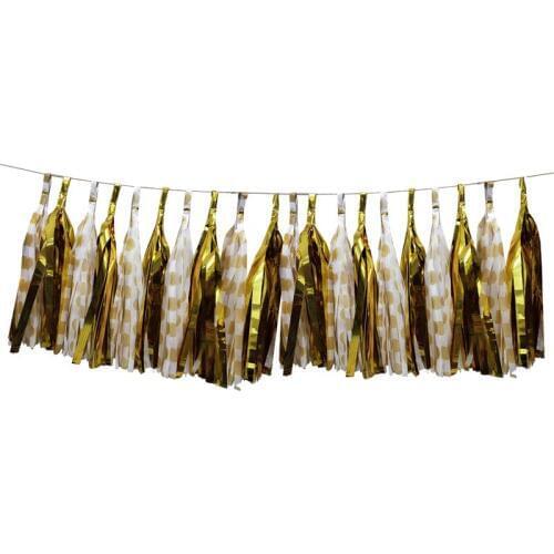 FunPa 20PCS/Set Party Tassels Decorative Paper Craft Wedding Tassels Birthday Hanging Tassels Backdrop Decor With Hanging Rope