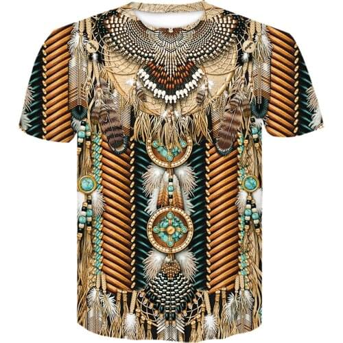 Native Indian 3D print t shirt Men Women Fashion t-shirts owl summer short Sleeve vintage mens T-shirts aesthetic T shirt 2021