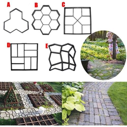 Hot Sale Garden DIY Plastic Path Maker Pavement Model Concrete Stepping Stone Cement Mould Brick Paving Molds Garden Buildings