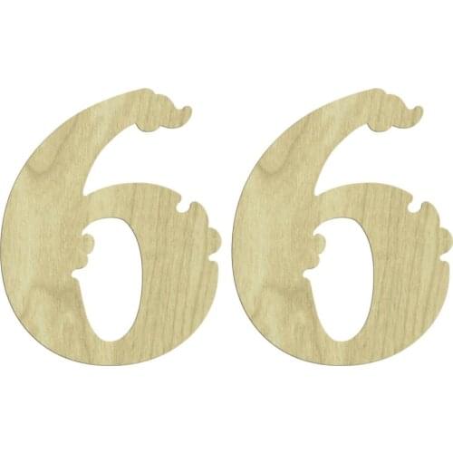 KD213 6 Digit 2li Set Wooden Package Ornament, Can Be Painted Wood Ornament