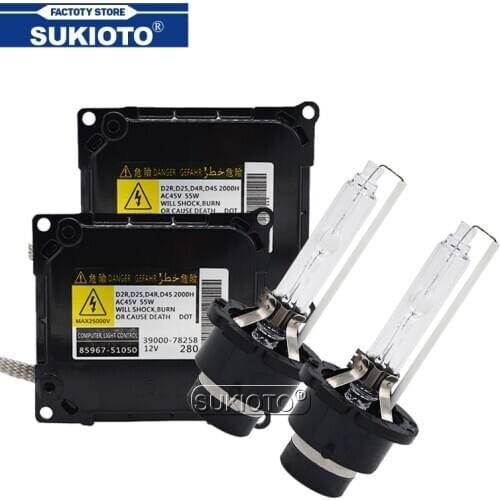 SUKIOTO 55W Xenon D2S D2R D4R D4S Car Headlight Bulb 4300K-8000K Kit For Lexus Toyota OEM HID Ballast KDLT003 DDLT003 8596752020