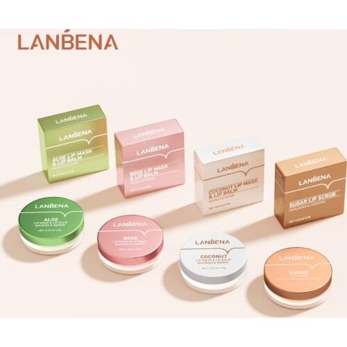 LANBENA Lip Mask Rose Coconut Sugar Aloe Essence Lip Mask Moisturizing Remove Dead Skin Melanin Reduce Lines Lipstick Lip Care