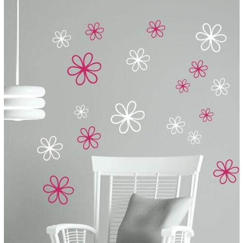 Wall Decals Daisy Flower Stickers Wall Stickers Vinyl Flower Decals Girls Room Wall Art Decals Baby Bedroom Decor 8PCS T180312