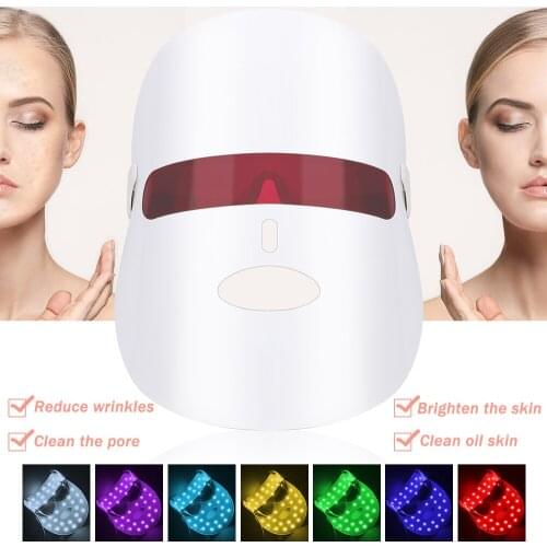 New 7 Color LED Facial Mask Photon Light Therapy Anti-wrinkle Led Therapy Machine Facial Tightening Mask Beauty Treatment Device