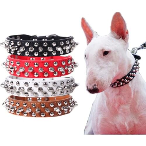 Anti-bite Spiked Studded Pet Dog Collar for Small Medium Large Dogs Sport Padded Bulldog Pug Puppy Big Dog Collars Pets Supplies
